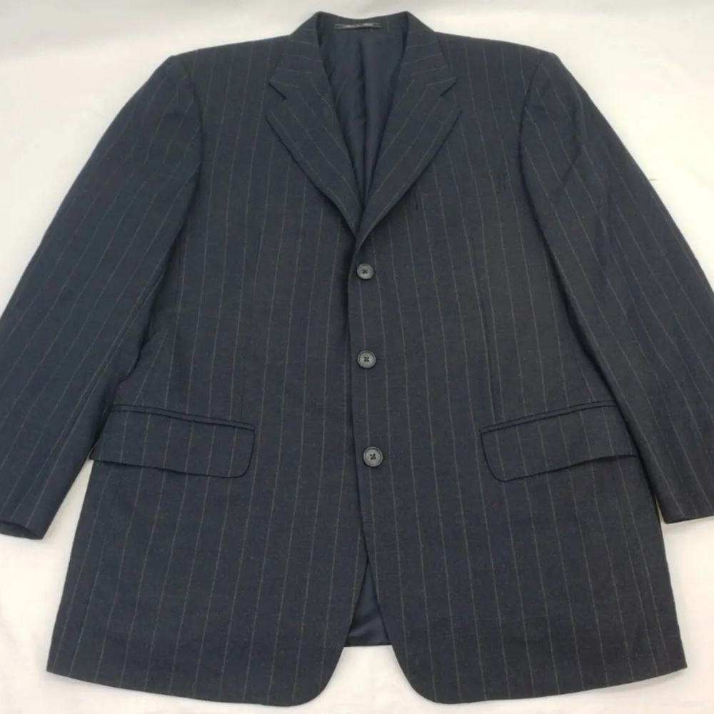 ERMENEGILDO ZEGNA Ultimo Striped Wool Cashmere BLAZER Sport Coat Sz 42 US 52 EU